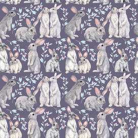 Бесшовный паттерн .Кролики