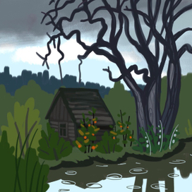 Дождик капает в пруд