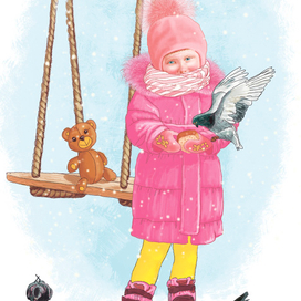 А я голубей кормлю.