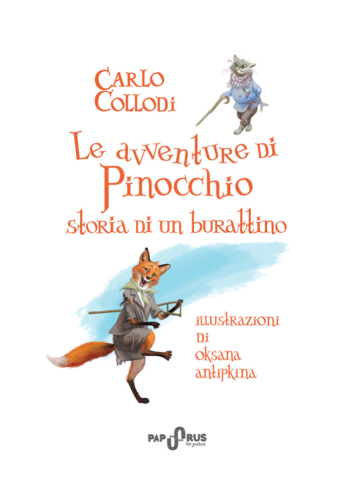 Титул сказки  "Пиноккио" для издательства "Kirjastus Papüürus" "