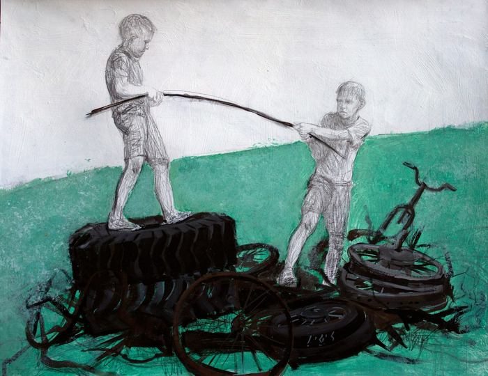 серия работ "Северное лето" 2017 смешанная техника