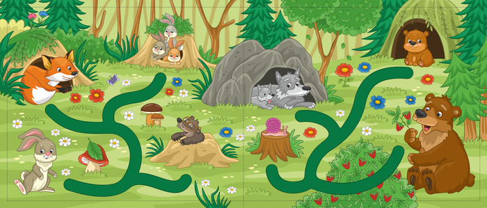 Разворот книжки "Домики, детки"