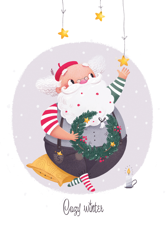 Санта готовится к Рождеству.