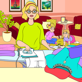 Иллюстрация к детской книге Mum and the Amazing Spider