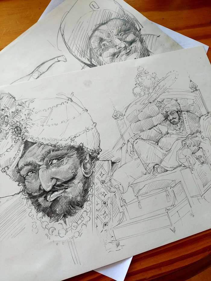 Набросок к сказке "Золотая антилопа"