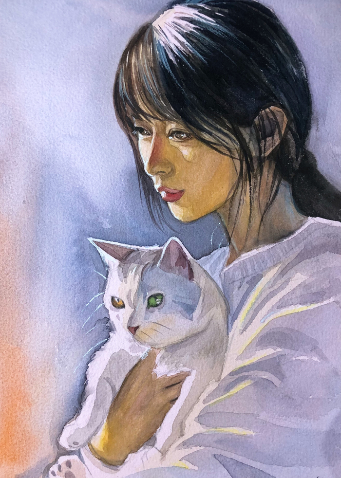 Девушка с котиком 