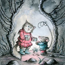 иллюстрация к сказке Насти Строкиной "Кит плывет на Север"