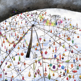 Новогоднее дерево-зонт.