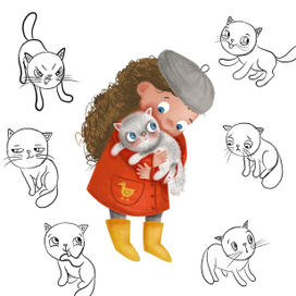 Девочка с котиком 