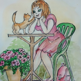 "Девочка в кафе"