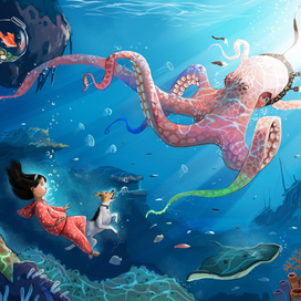 A GIGANTIC OCTOPUS emerges from what was the dreamcatcher