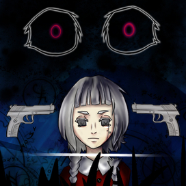 Девочка, косички, два ствола 