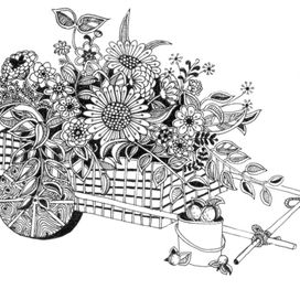 тележка с цветами