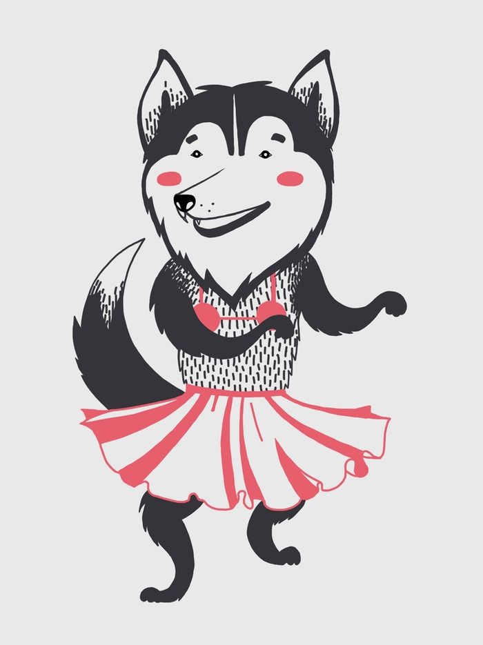 Танцующий хаски.