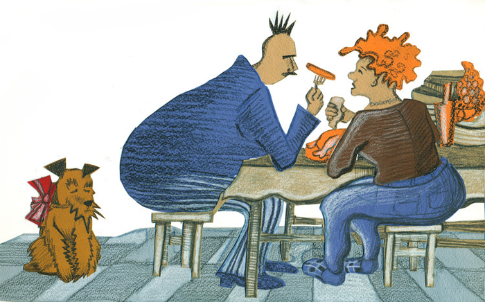 Иллюстрация к стихотворению Б. Заходера "Собачкины огорчения"