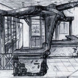 эскизная разработка барная стойка"Камелот". 