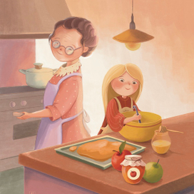 На кухне с бабушкой