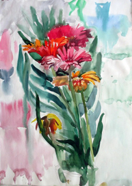 Этюд. Герберы