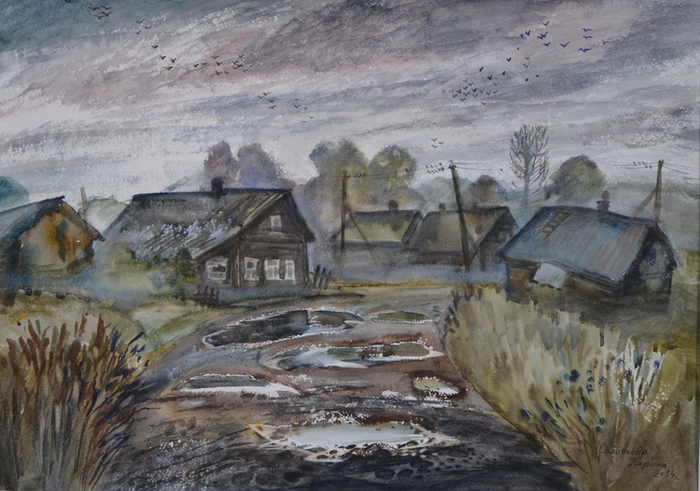 вечер в деревне Яжелбицы