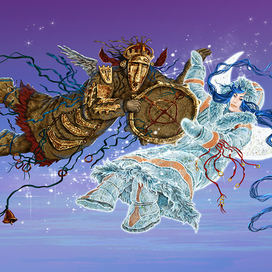 иллюстрация к нганасанской сказке "Муж луны"
