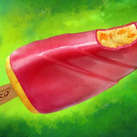 Реклама мороженного Эkzo "манго-малина". Мороженое.