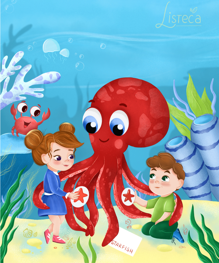 Осьминог - учитель и наставник детей