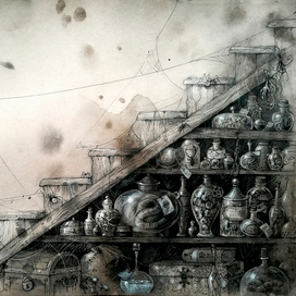 Тайник ведьмы. Иллюстрация к книге "Archibald Finch and the lost witches"