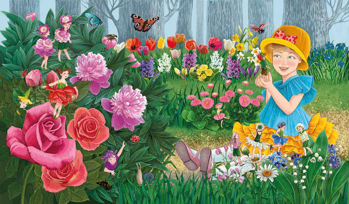 Эльза и цветочные человечки.