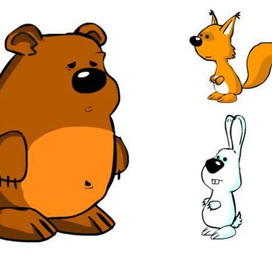 Персонажи из соц. мульфильма "Берегите лес"