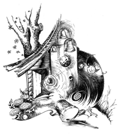 Голубятня на жёлтой поляне