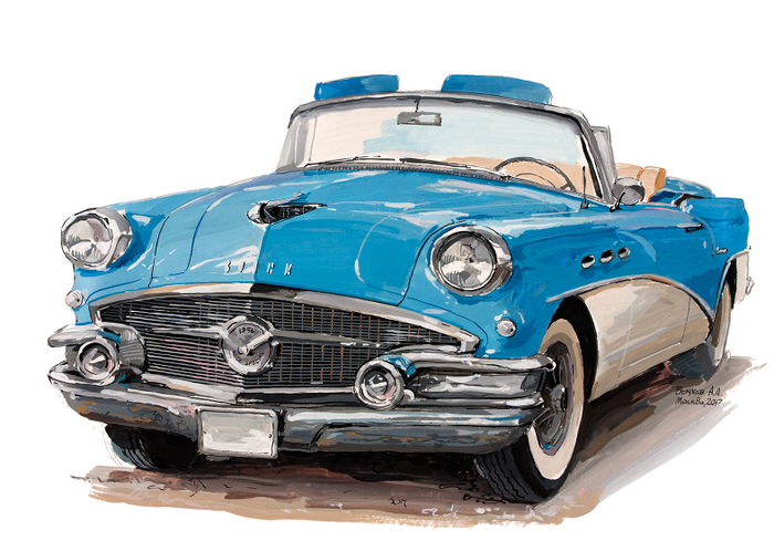 Автомобиль Buick Special Convertible 1956, рисунок
