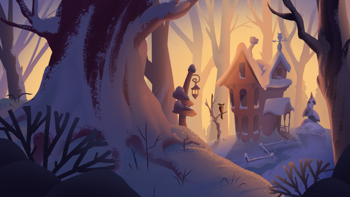 Где-то в зимнем лесу на рассвете