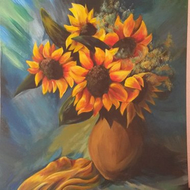 Натюрморт с подсолнухами