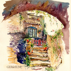 этюд...акварель