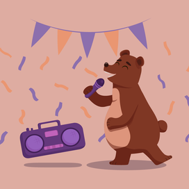 Мишка певец