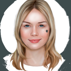 блондинка на контрастном фоне