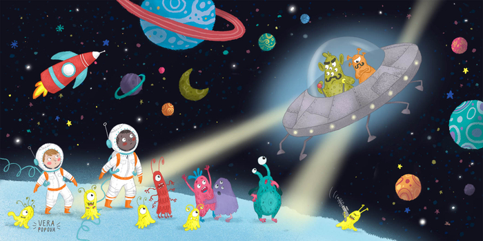 Иллюстрация к книге о космических приключениях