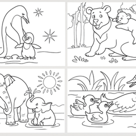 Раскраски для самых маленьких. животные