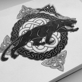 Пантера и кельтские узоры