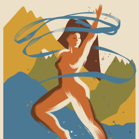 Спортивный плакат в стиле 70х