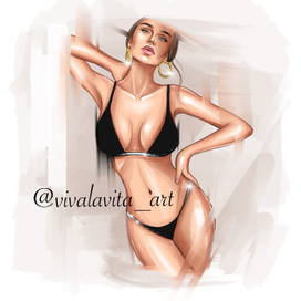 В купальнике