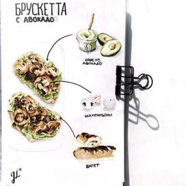 Брускетта с грибами