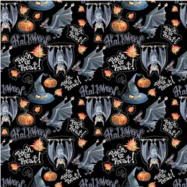 Паттерн для детской ткани "Bat and Hat"