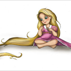 Рапунцель набросок