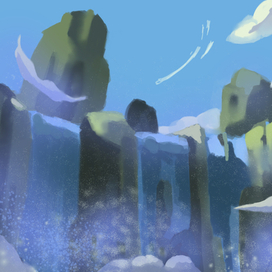 Скетч водопада.