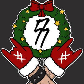 Принт для рок-группы новогодний 