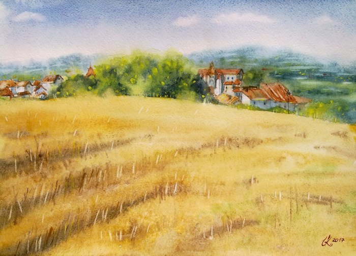 Пшеничный август. Выполнена в рамках марафона "Какого цвета лето?"