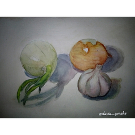 набросок акварелью