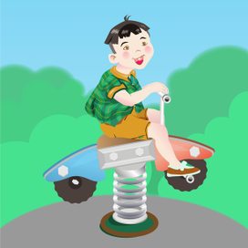 Мальчик и качели