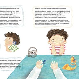 Разворот для детской книги про уши